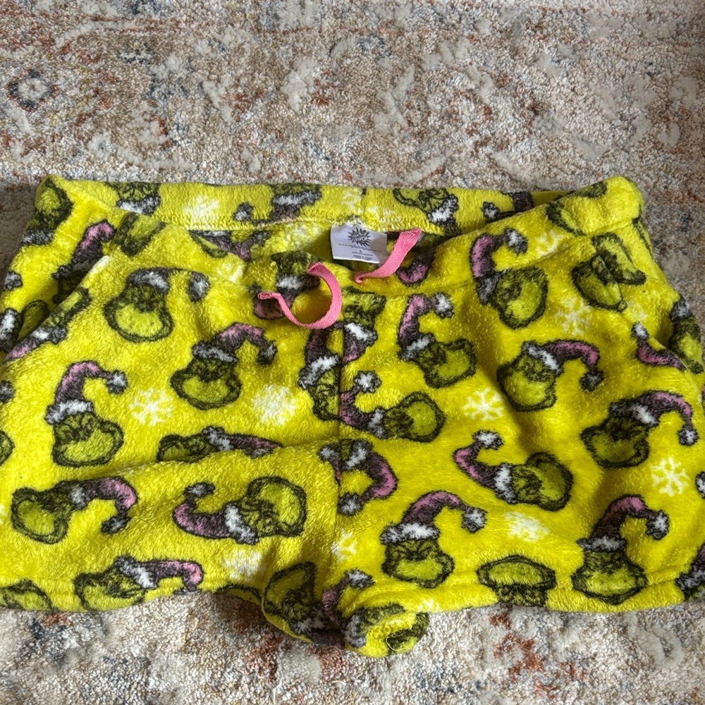 Yellow Grinch Fleece Shorts